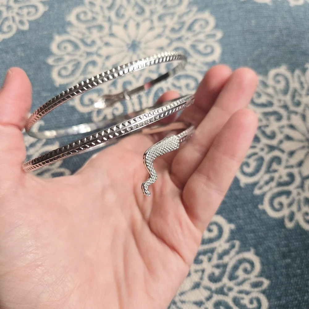 Silver Snake Cuff Bracelet